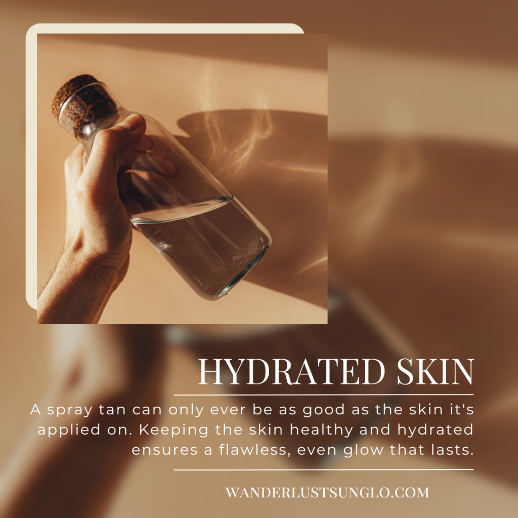 A spray tan can only ever be as good as the skin it's applied on. Keeping the skin healthy and hydrated ensures a flawless, even glow that lasts.