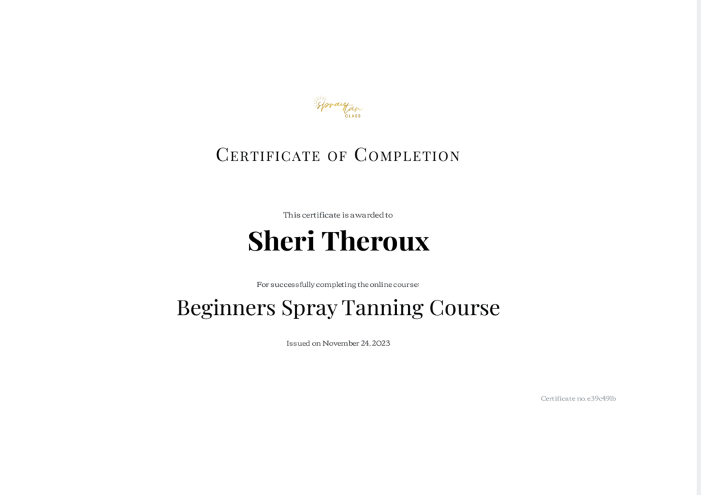 XTan Sunless Certification